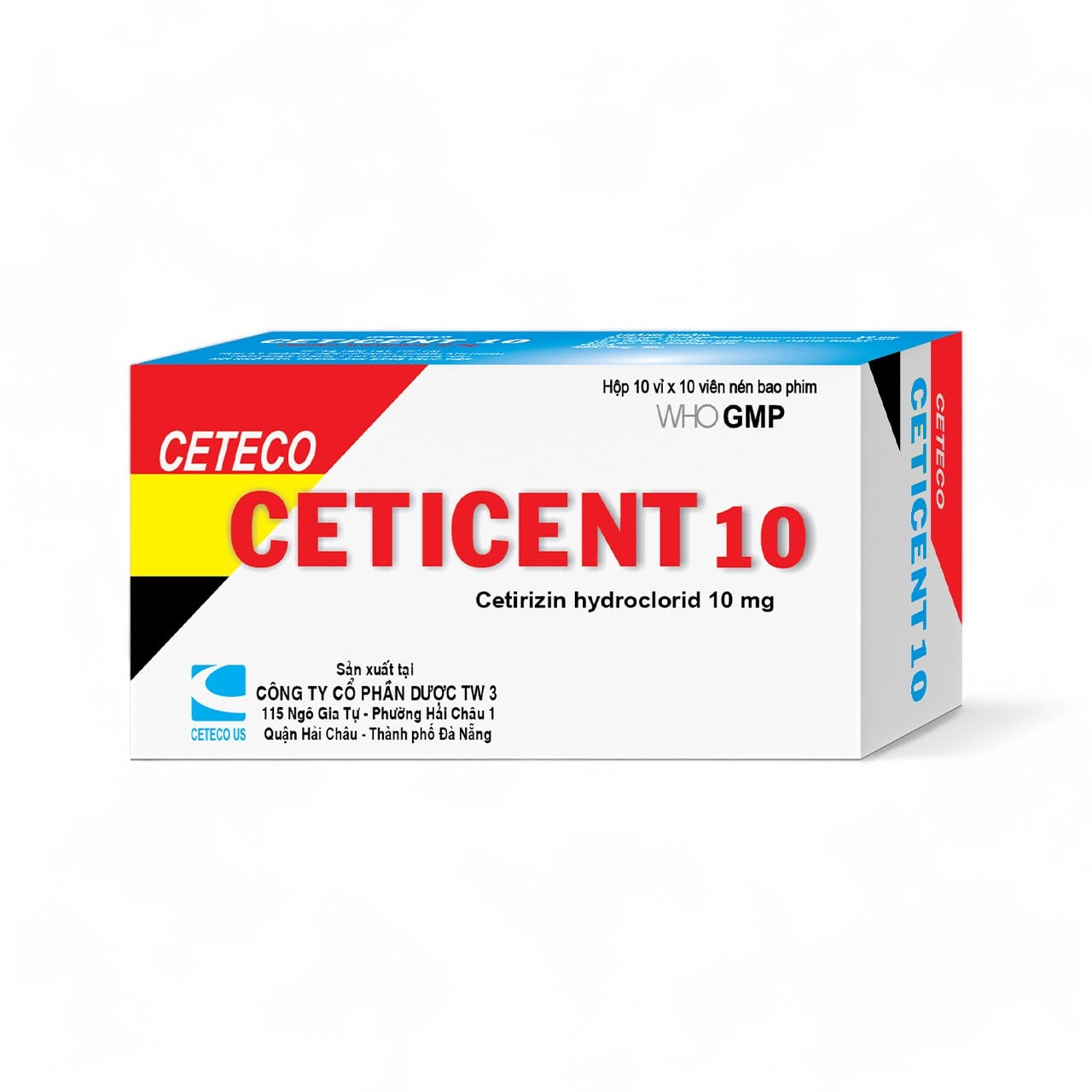 CETECO CETICENT Cetirizin 10 mg TW3 CetecoUS (Hộp 100v)