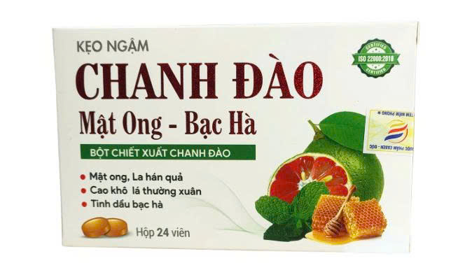 KẸO NGẬM CHANH ĐÀO Mật Ong Bạc Hà Essen (H/24v)
