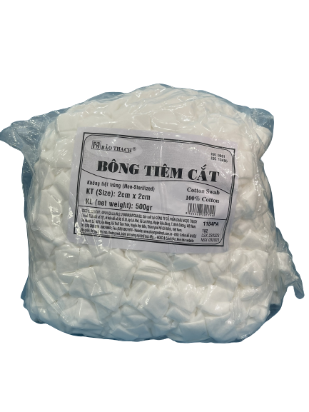 Bông tiêm cắt 2cmx2cm bảo thạch (g/500gr)