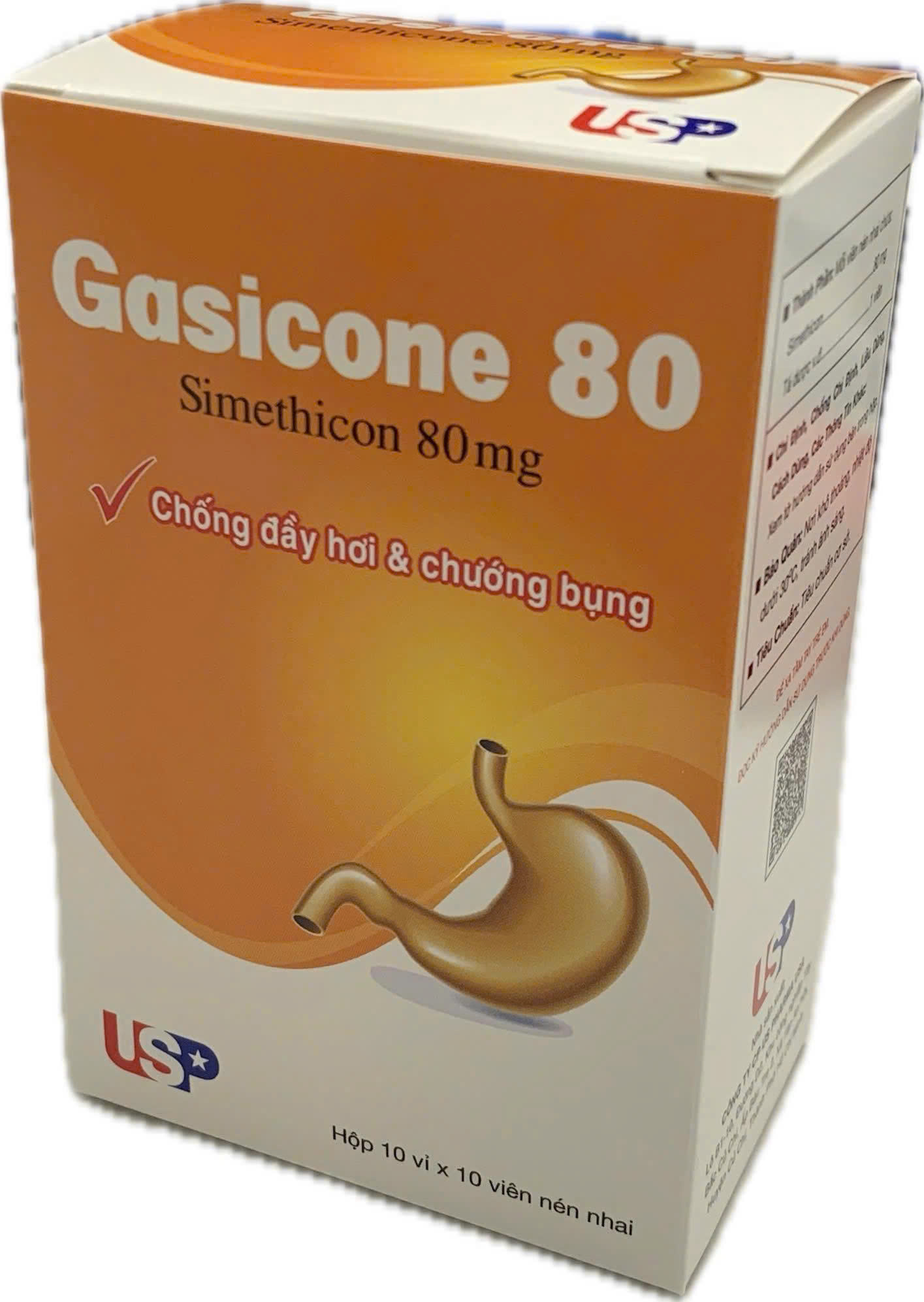 GASICONE Simethicon 80mg USP (Hộp vỉ thường/100v)