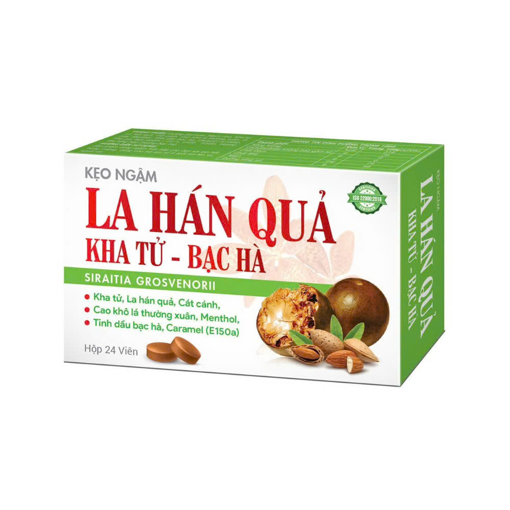 KẸO NGẬM LA HÁN QUẢ Kha Tử Bạc Hà Essen (H/24v)