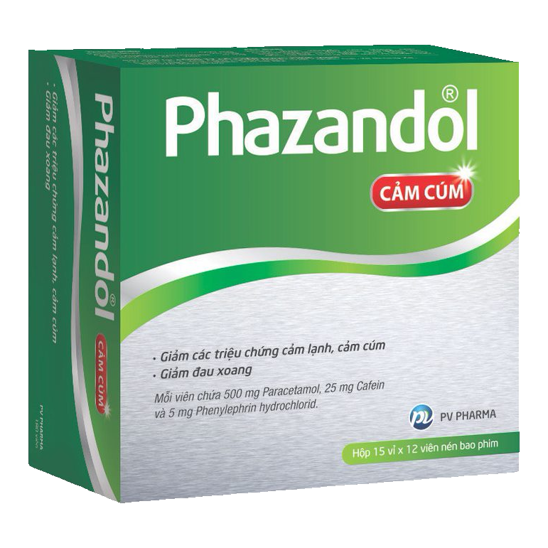 PHAZANDOL cảm cúm pv pharma (h/180v nén)
