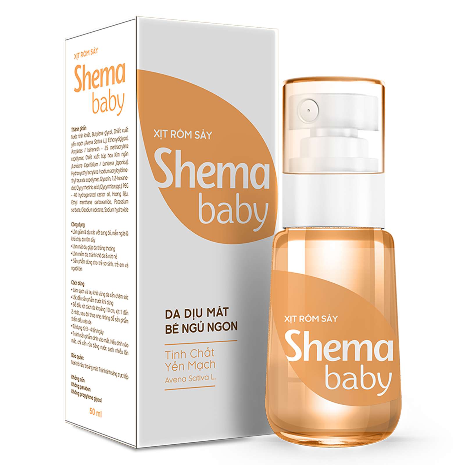 XỊT RÔM SẢY SHEMA BABY DA DỊU MÁT BÉ NGỦ NGON merap (c/50ml)