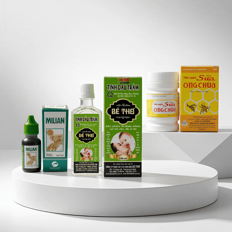 Combo 10 TINH DẦU TRÀM + 50 VIÊN NGẬM KẸO + 5 MILIAN Quang Xanh