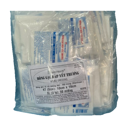 Bông gạc đắp vết thương 10cmx10cm bảo thạch (g/50m)