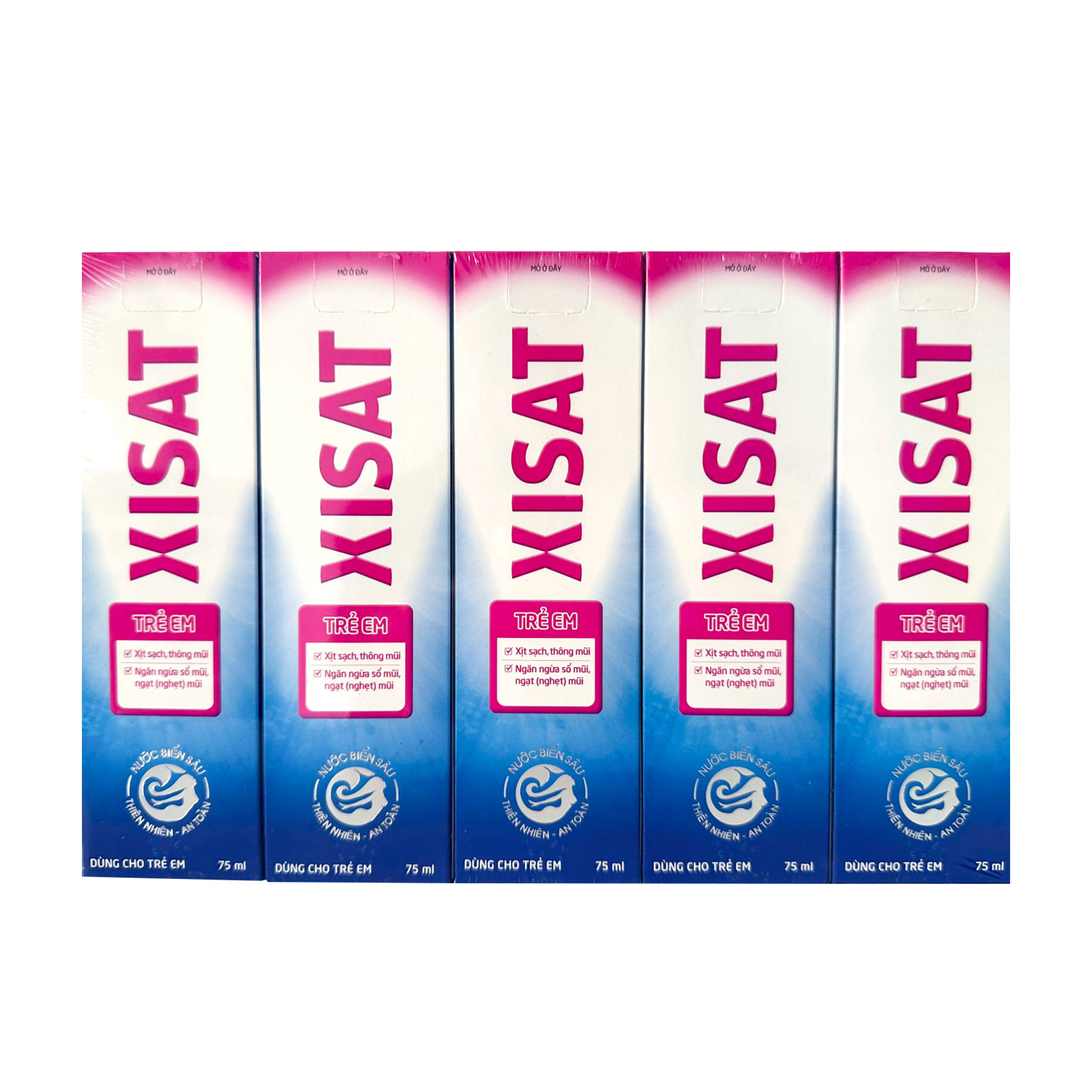 XISATxịt mũi hồng trẻ em merap (lốc/5 chai/75ml)