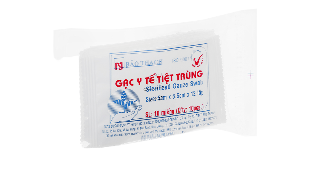 Gạc y tế bảo thạch 5cmx6.5cm (thùng/100gói)
