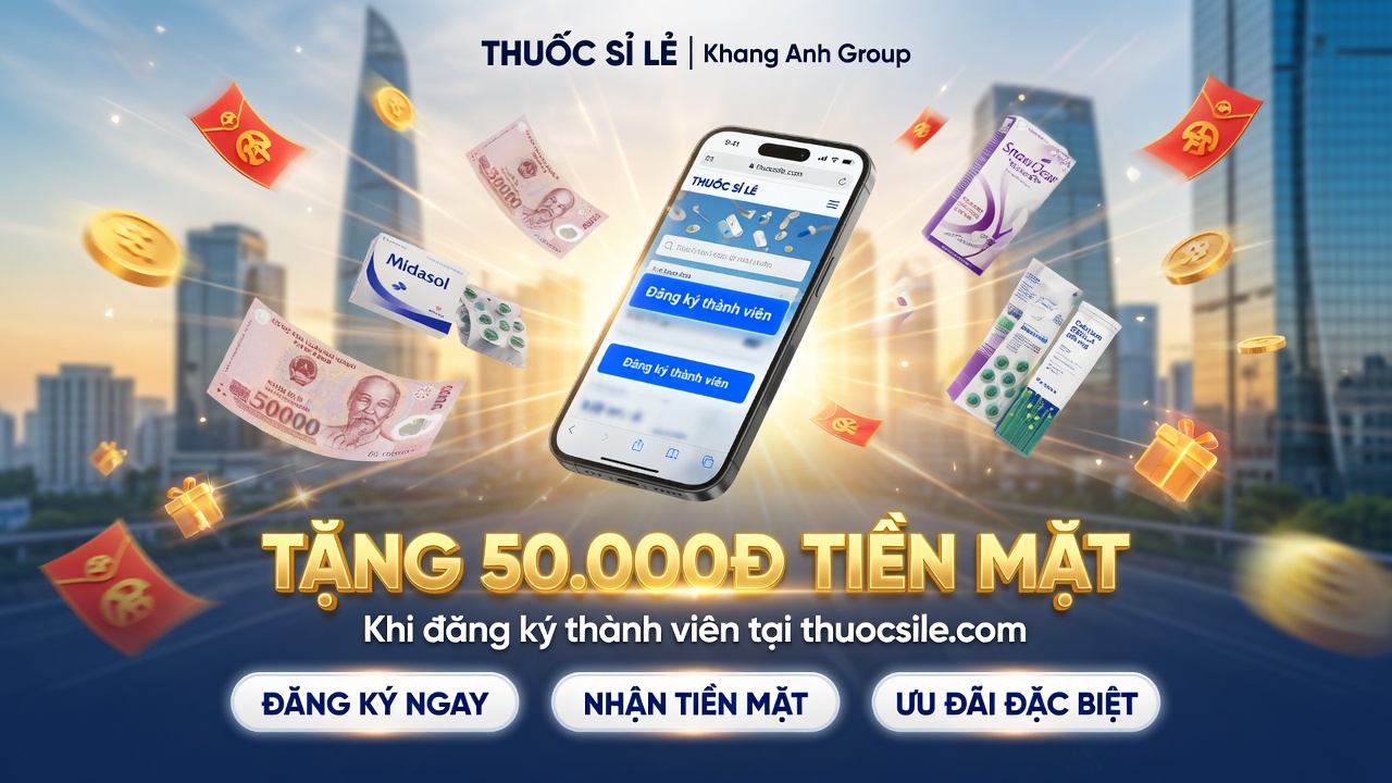 TẶNG 50.000Đ TIỀN MẶT KHI ĐĂNG KÝ THÀNH VIÊN THUOCSILE.COM