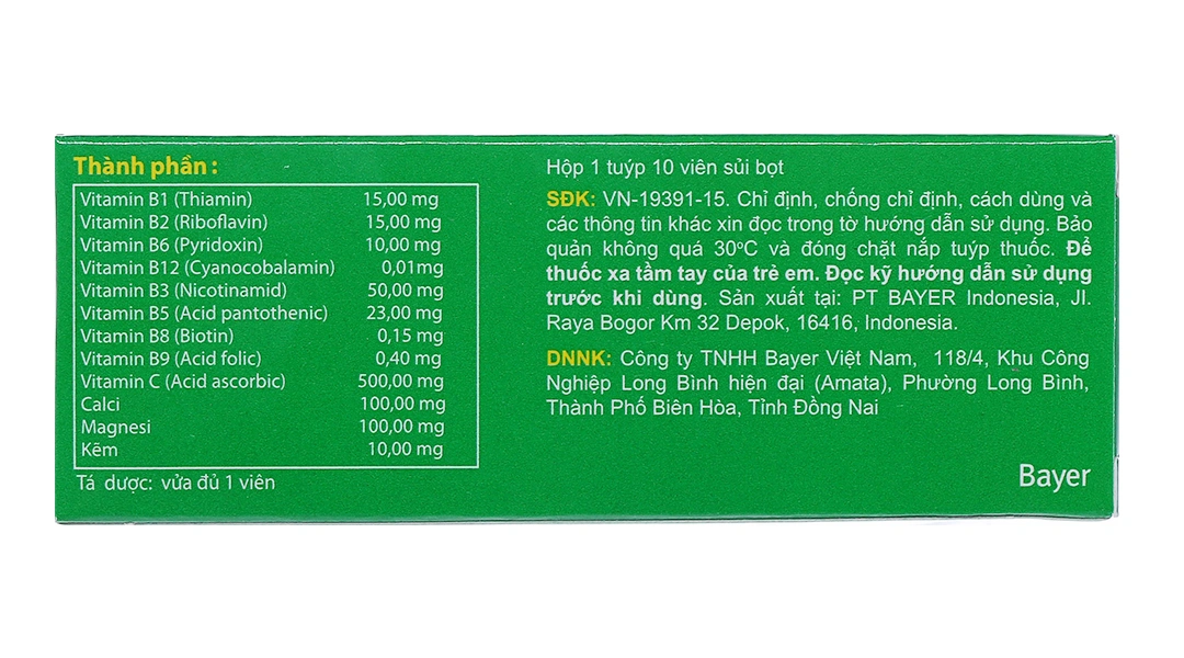BEROCCA performance orange vị cam bayer (Tuýp/10v)