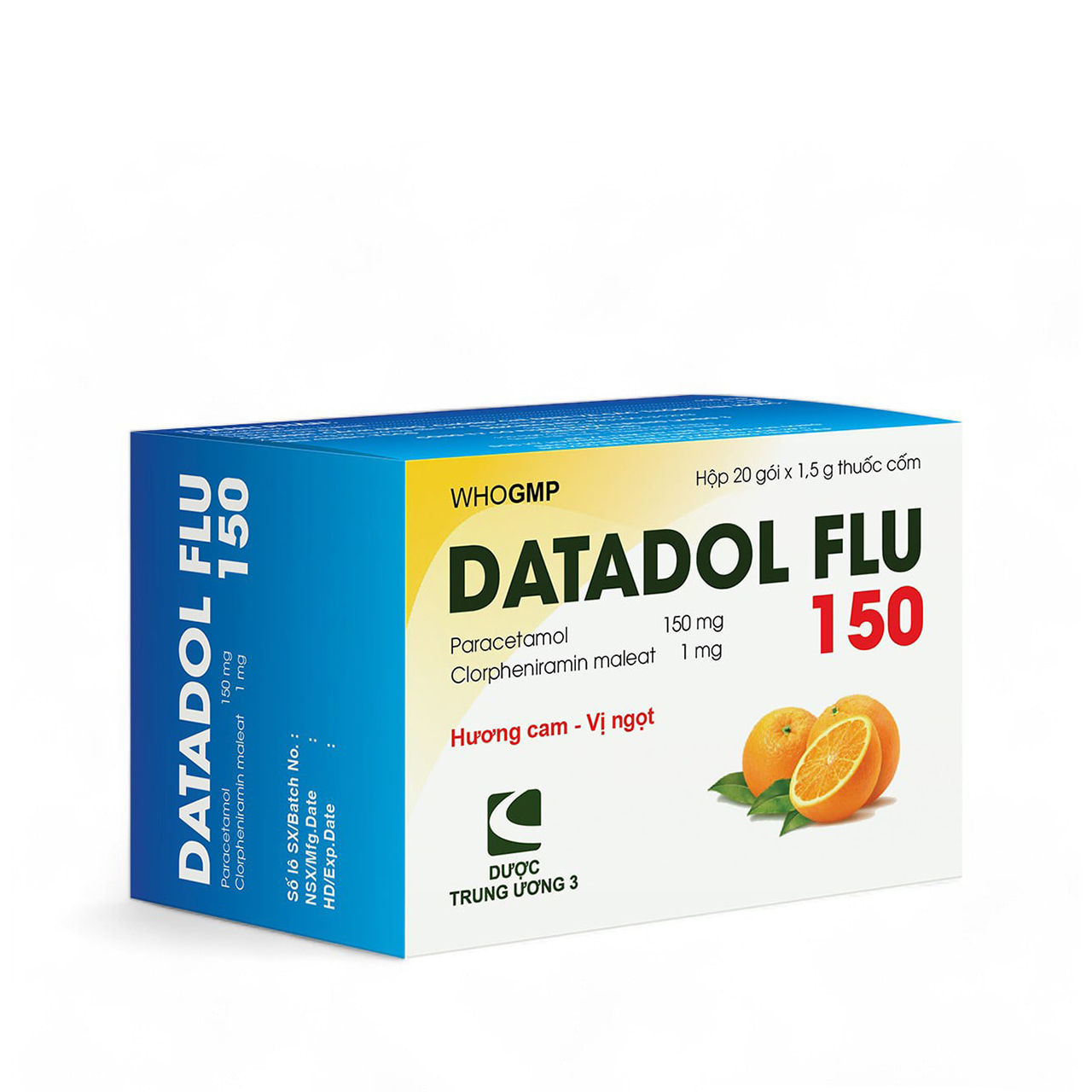 DATADOL FLU 150 TW3 CetecoUS (Hộp 20 gói x 1,5g)