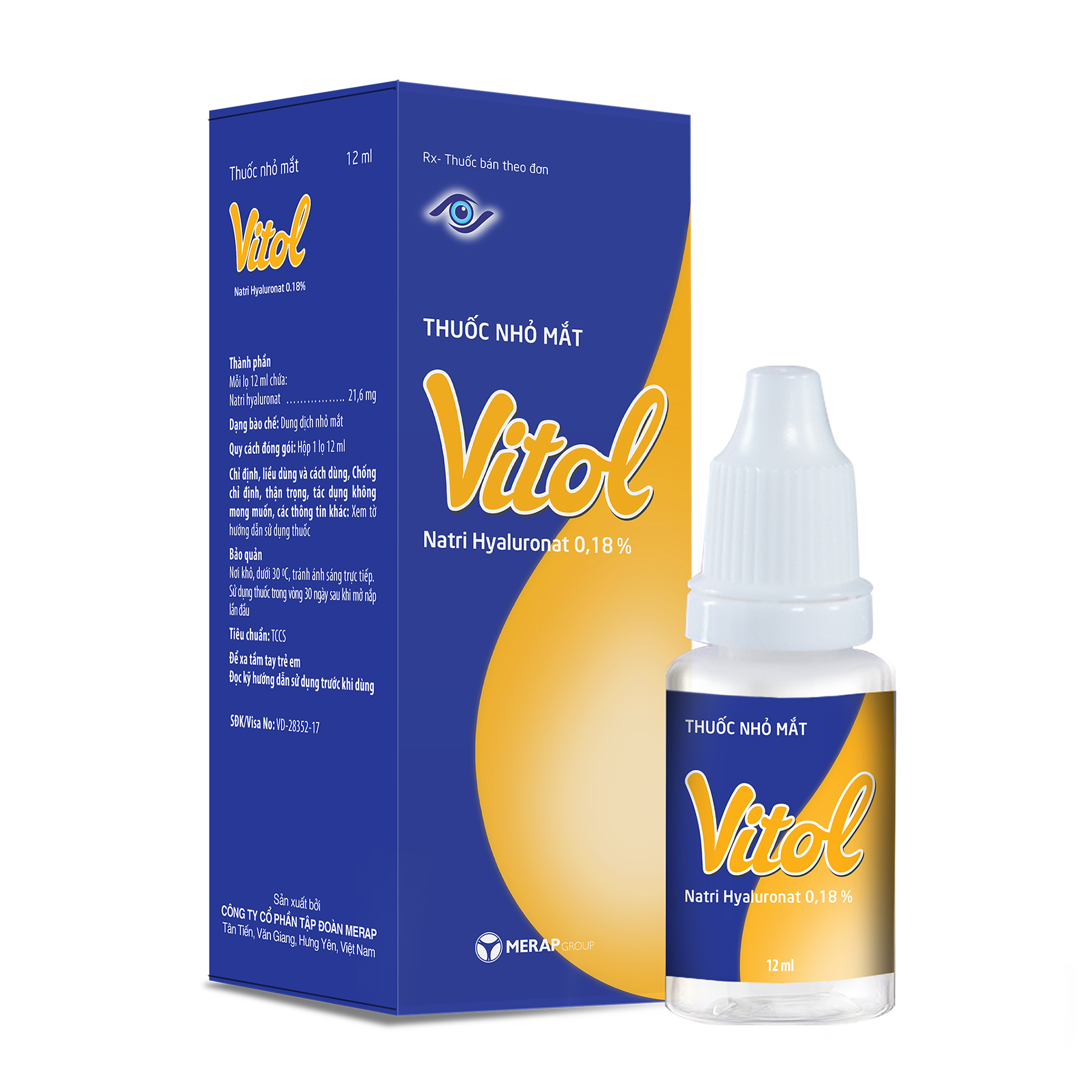 VITOL nhỏ mắt natri hyaluronat 0.18% merap (c/12ml)