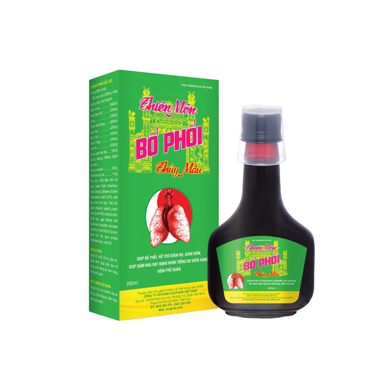 Thiên môn bổ phổi thủy mẫu vicophar (c/280ml)