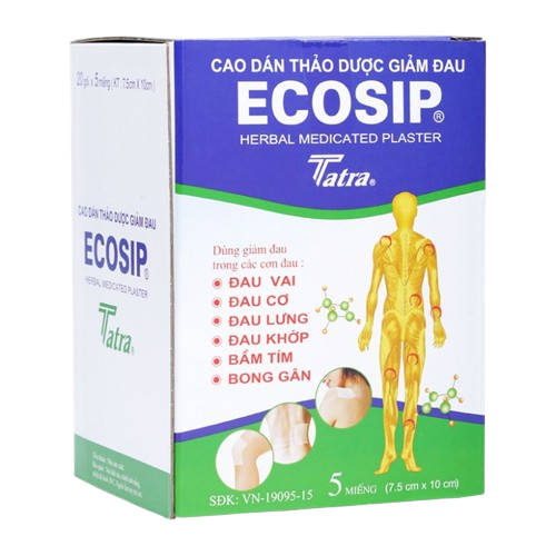 Cao dán thảo dược ecosip nóng tatra (h/20g/5m)