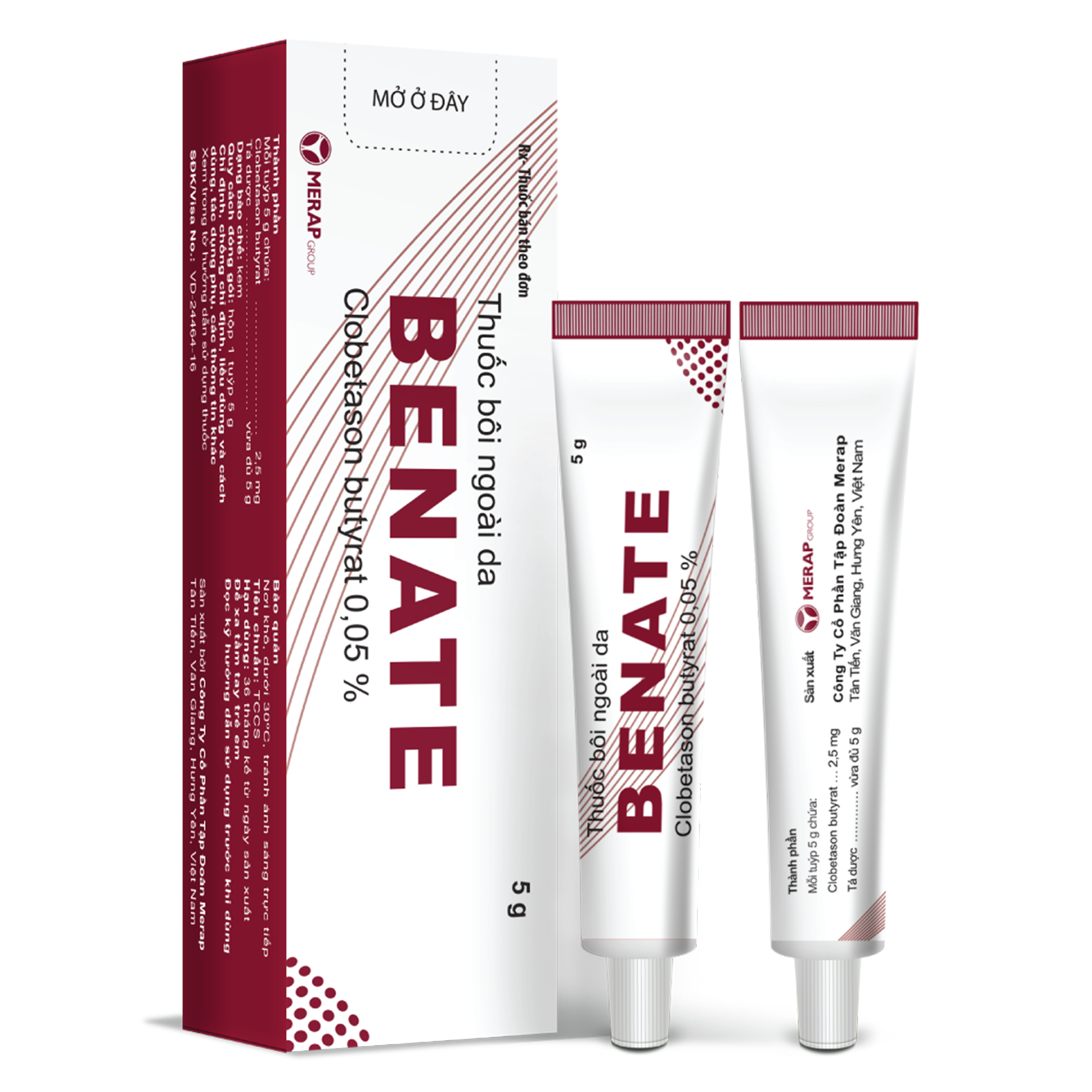 BENATE CLOBETASON 0.05% merap (tuýp/5gr)