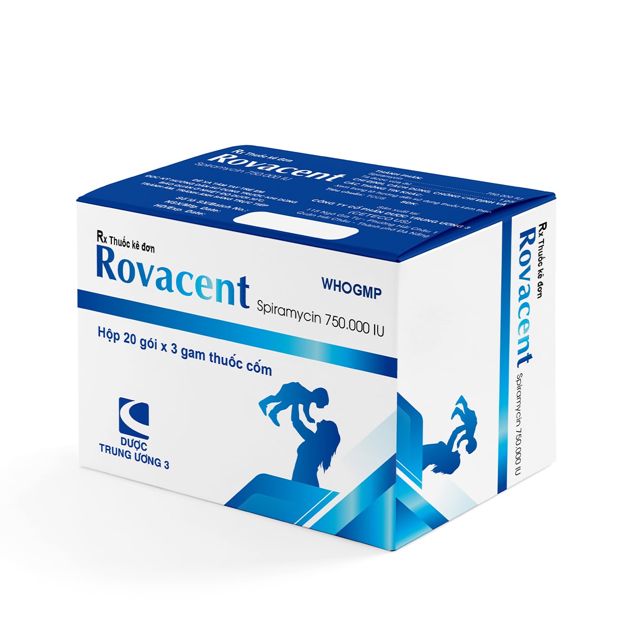 ROVACENT Spiramycin 750.000 IU TW3 CetecoUS (Hộp 20 gói x 3g)