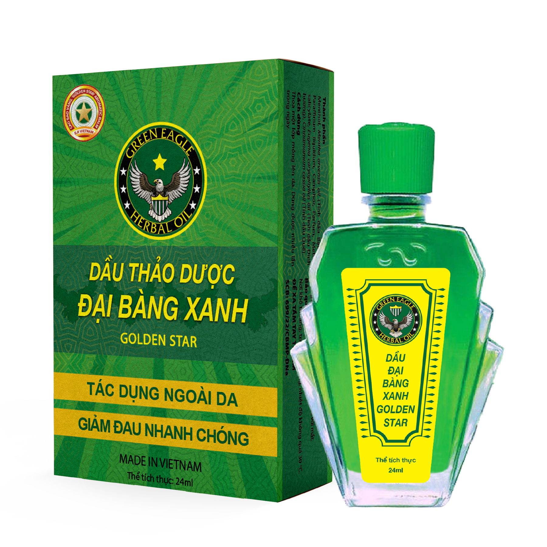 Dầu Thảo Dược Đại Bàng Xanh Golden Star Danapha (C/24ml)