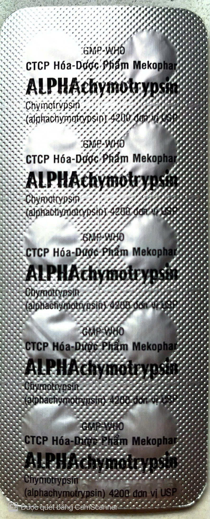 Alphachymotrypsin 4200usp Mekophar (H/500v)