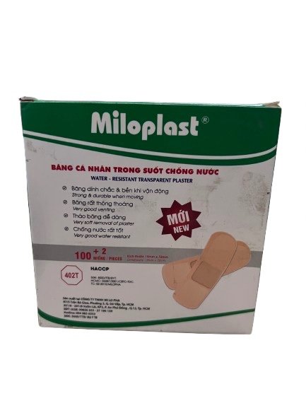 Băng keo cá nhân bằng trong suốt MILOPLAST 19mmx72mm (H/100m)