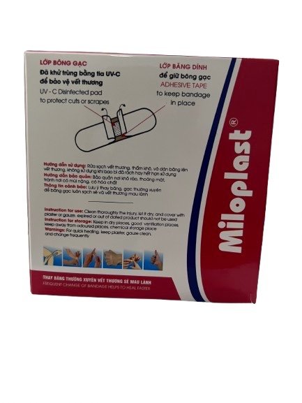 Băng keo cá nhân bằng vải MILOPLAST 19mmx72mm (H/100m)