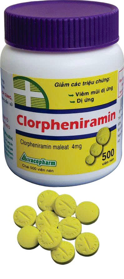 CLORPHENIRAMIN 4mg vacopharm (c/500v) (viên nén tròn 1 lớp)