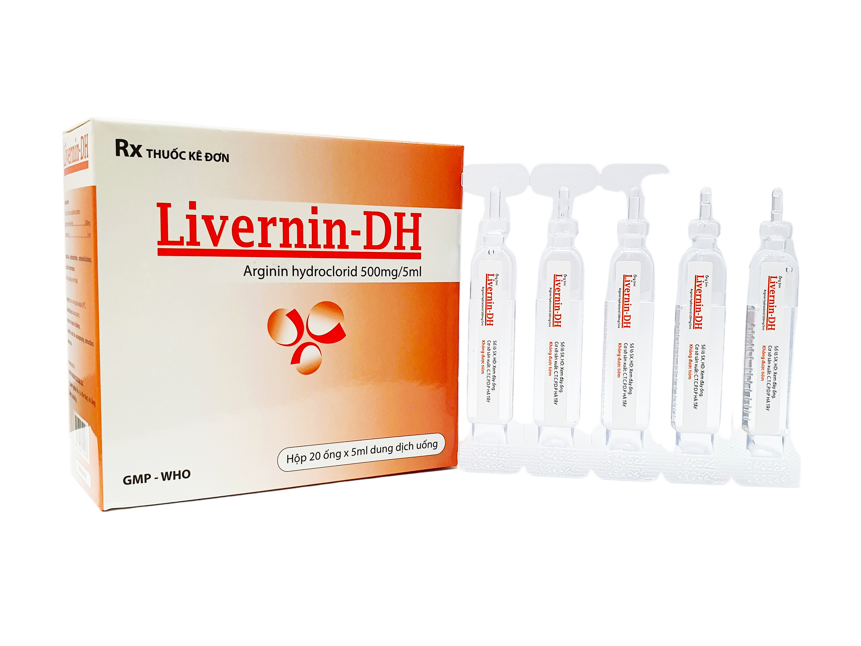 LIVERNIN DH arginin hydroclorid 500mg/5ml Hataphar (h/20o/5ml)
