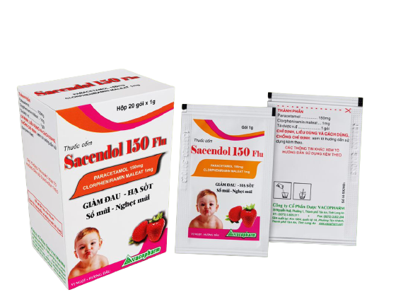 SACENDOL 150 FLU vacopharm (hộp/20 gói)