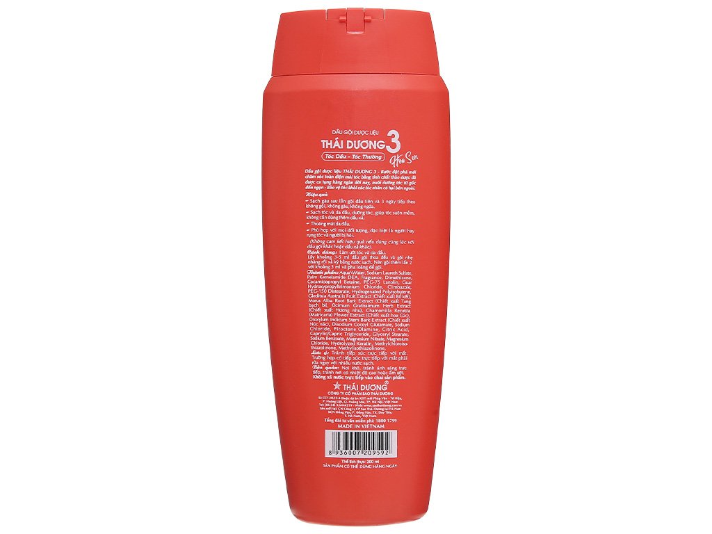 Dầu gội dược liệu thái dương 3 hoa sen (C/200ml)