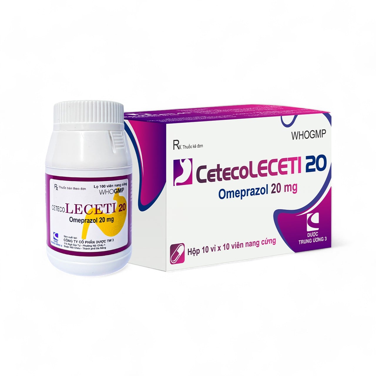 CETECO LECETI 20 Omeprazol 20 mg TW3 CetecoUS (Lọ/100v)