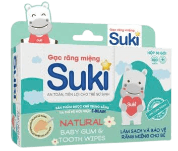 GẠC VỆ SINH RĂNG MIỆNG CHO BÉ SUKI care quang xanh (h/30g/1c)