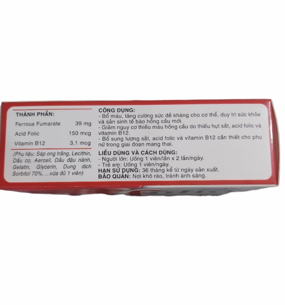 BỔ MÁU FEFOLIC thehaco (h/30v)