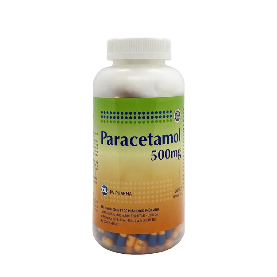 PARACETAMOL  500mg phúc vinh (c/500v)(nang)