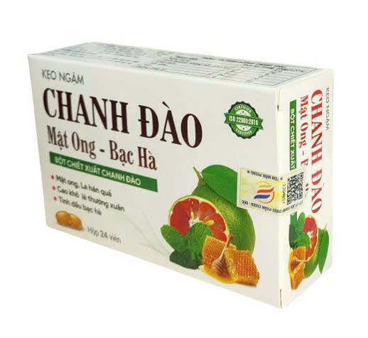 KẸO NGẬM CHANH ĐÀO Mật Ong Bạc Hà Essen (H/24v)