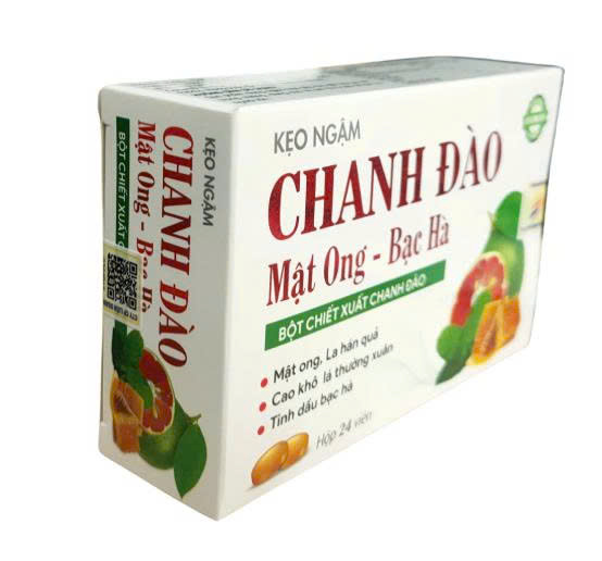 KẸO NGẬM CHANH ĐÀO Mật Ong Bạc Hà Essen (H/24v)