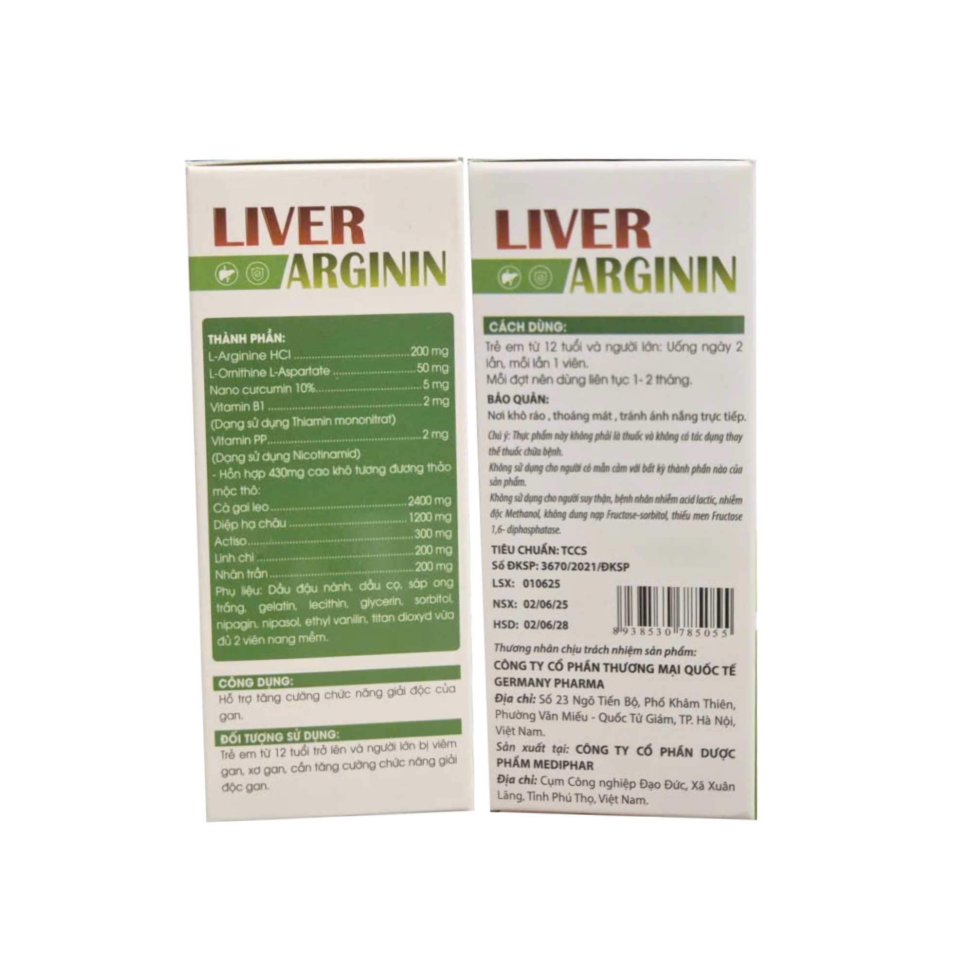 LIVER ARGININ Hỗ Trợ Chức Năng Gan Mediphar (H/60v)