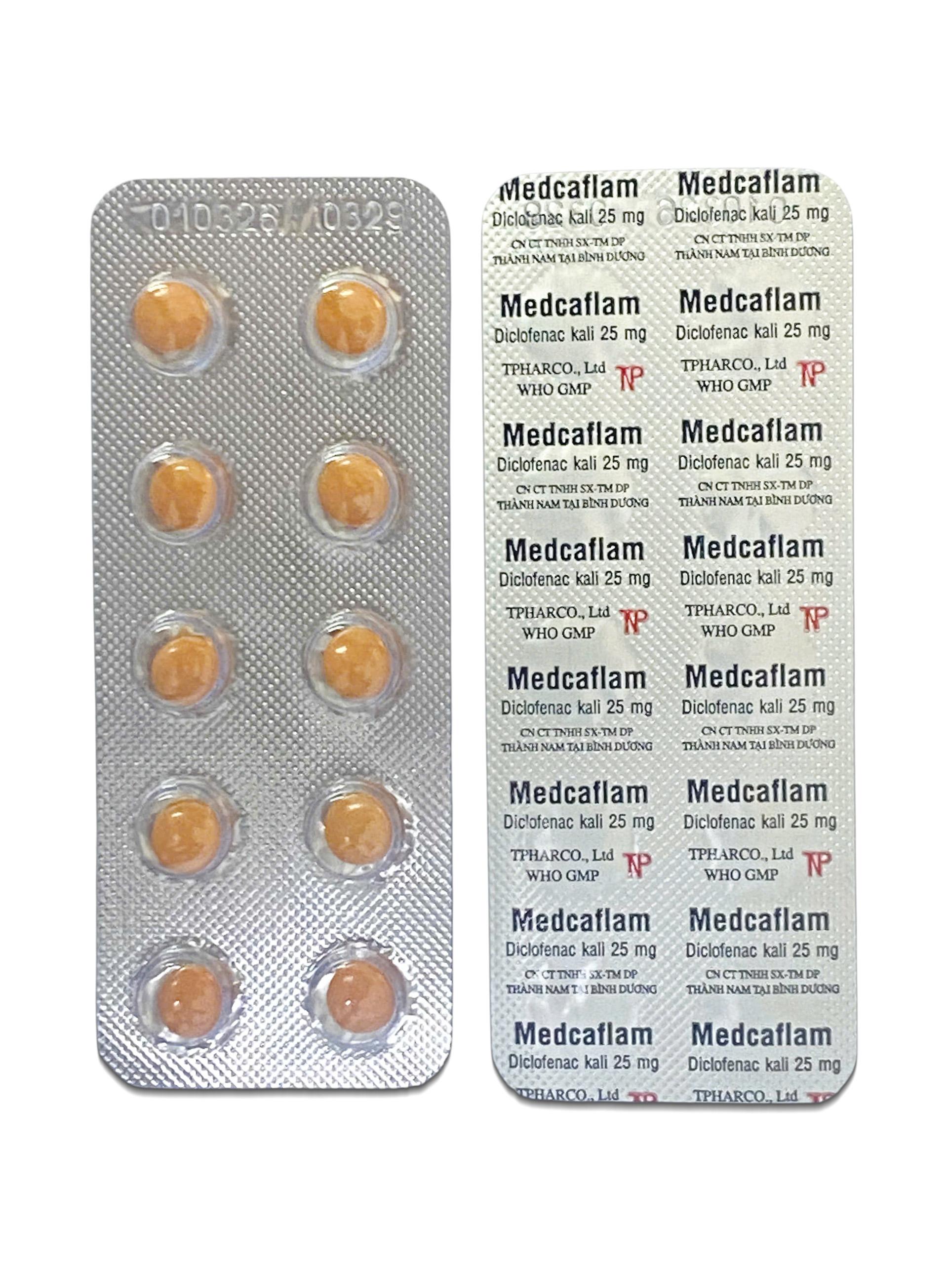 MEDCAFLAM diclofenac kali 25mg thành nam (h/100v)