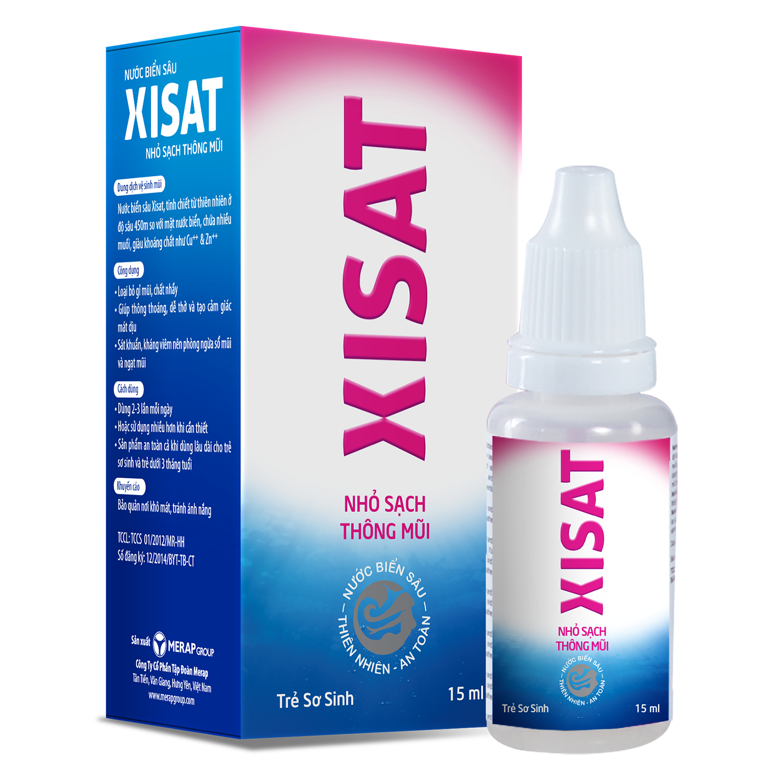 NHỎ MŨI XISAT HỒNG TRẺ EM MERAP (lốc/10c/15ml)