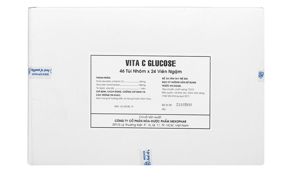VITA C GLUCOSE Mekophar (Hộp/46 túi/24 viên)